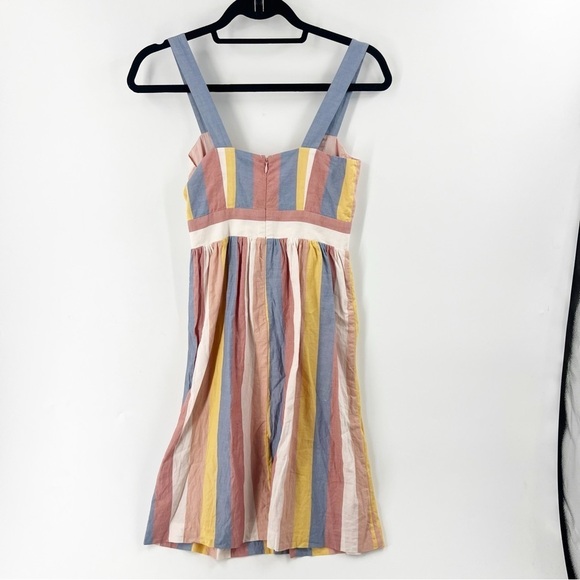 ✅ MADEWELL Tie-Front Cutout Dress in Sherbet Stripe SIZE 00 - Picture 8 of 11